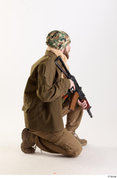 Whole Body Weapons-Rifle Man Pose with machine rifle White Army Athletic Bearded Studio photo references